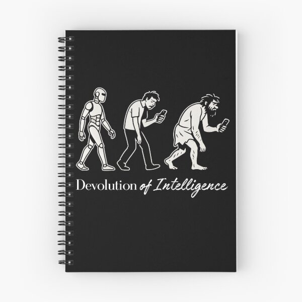 Item preview, Devolution of Intelligence – AI & Tech Evolution Humor Design designed and sold by Honominu.