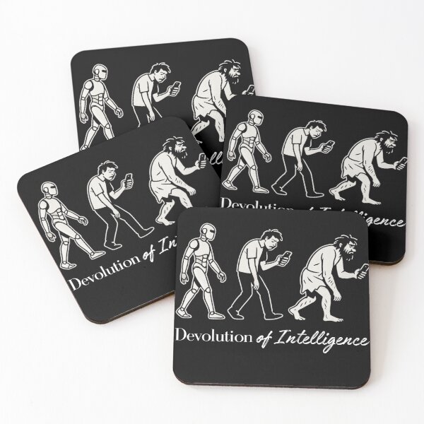 Item preview, Devolution of Intelligence – AI & Tech Evolution Humor Design designed and sold by Honominu.