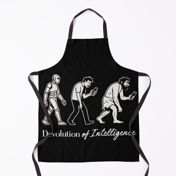 Item preview, Devolution of Intelligence – AI & Tech Evolution Humor Design designed and sold by Honominu.