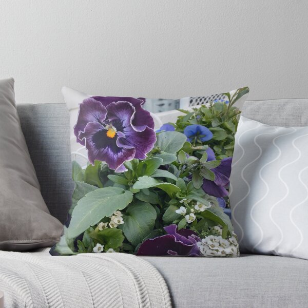 Item preview, Purple Pansy Flower Violas Alyssum Flowers Photo designed and sold by Sarah  Rajkotwala.