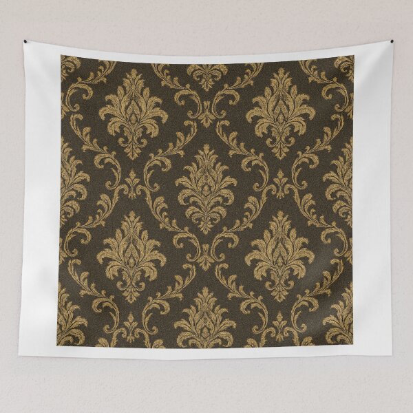 Item preview, Luxury Damask Gold & Ebony Texture — Timeless Elegance for Sophisticated Spaces designed and sold by DibujandoPorfa.