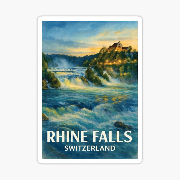 Item preview, Rhine Falls at Sunset – Switzerland’s Majestic Waterfall designed and sold by Era-of-Traveler.
