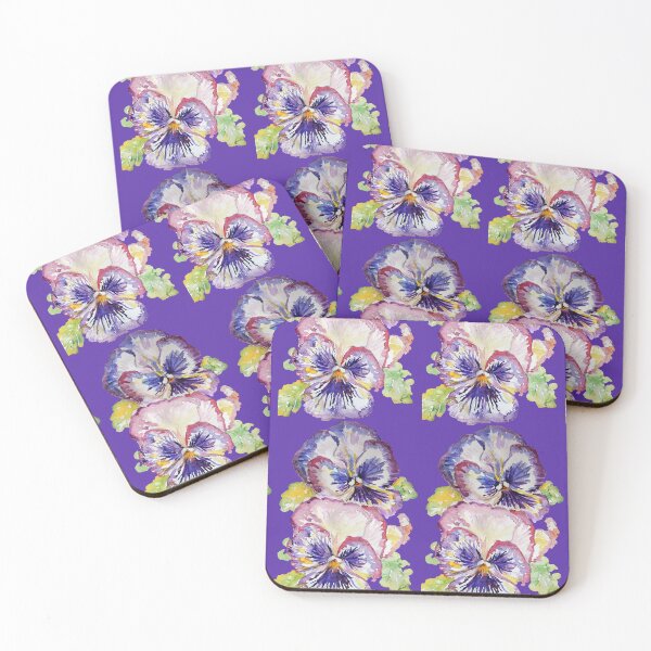 Item preview, Pansy Watercolor Purple Flower Pattern on Dark Purple designed and sold by Sarah  Rajkotwala.