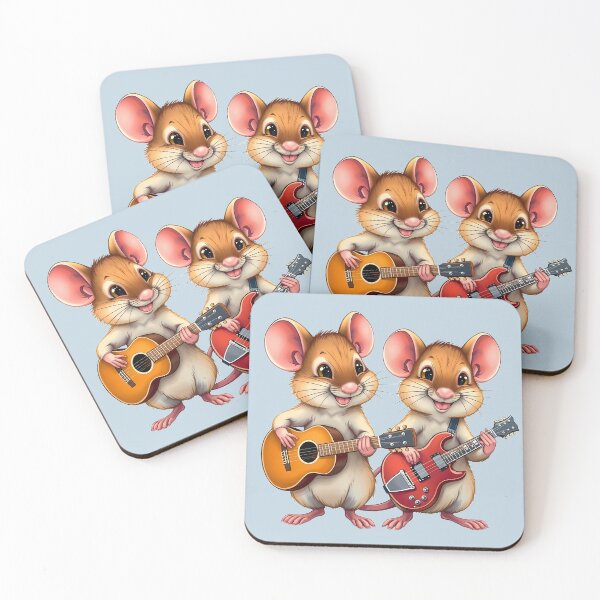 Aperçu de l'œuvre Souris guitaristes Rock & Folk créée et vendue par Artbellachi.