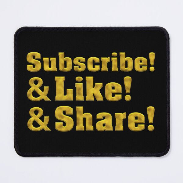 Item preview, Subscribe & Like & Share! Bold Gold Text designed and sold by Swabcraft.
