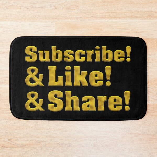 Item preview, Subscribe & Like & Share! Bold Gold Text designed and sold by Swabcraft.