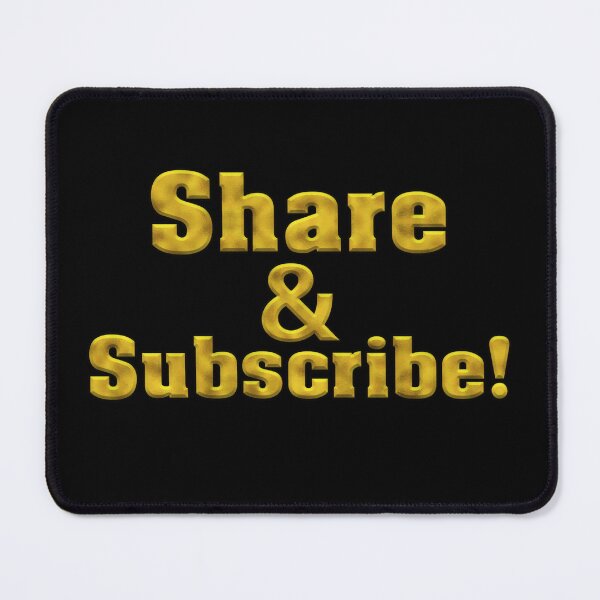 Item preview, Share and Subscribe! Bold Gold Text designed and sold by Swabcraft.