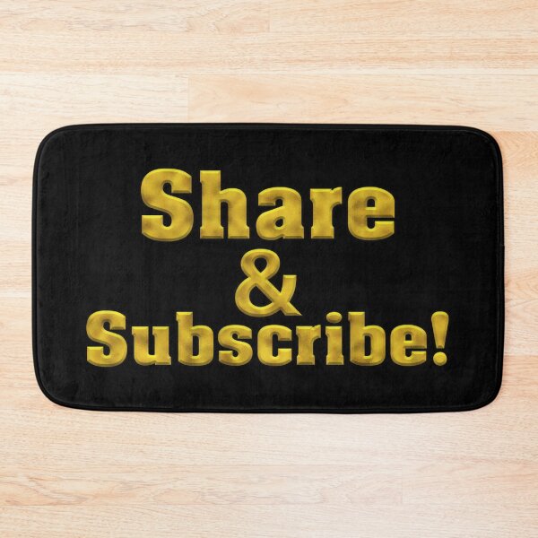 Item preview, Share and Subscribe! Bold Gold Text designed and sold by Swabcraft.