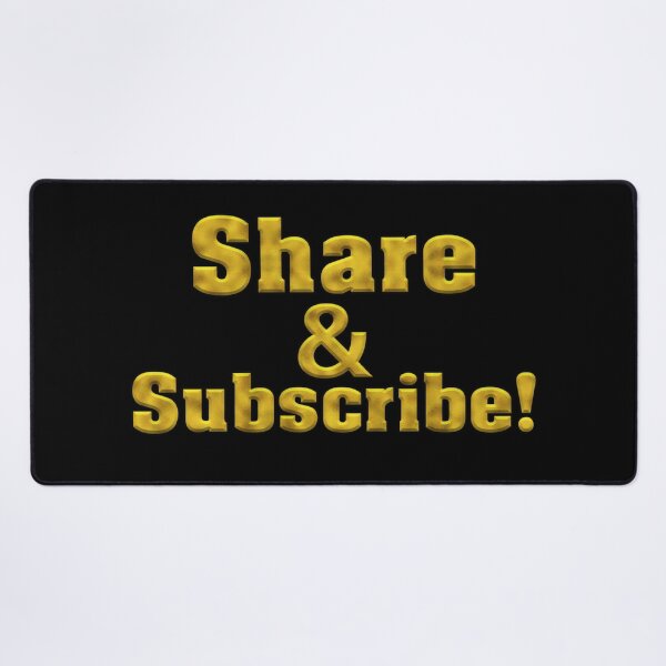 Item preview, Share and Subscribe! Bold Gold Text designed and sold by Swabcraft.