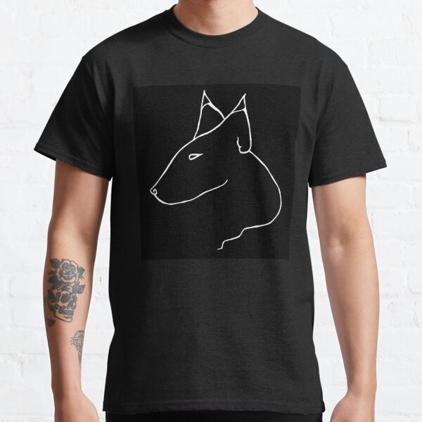 Alpha Dog Minimal Line Art Black and White Classic T-Shirt