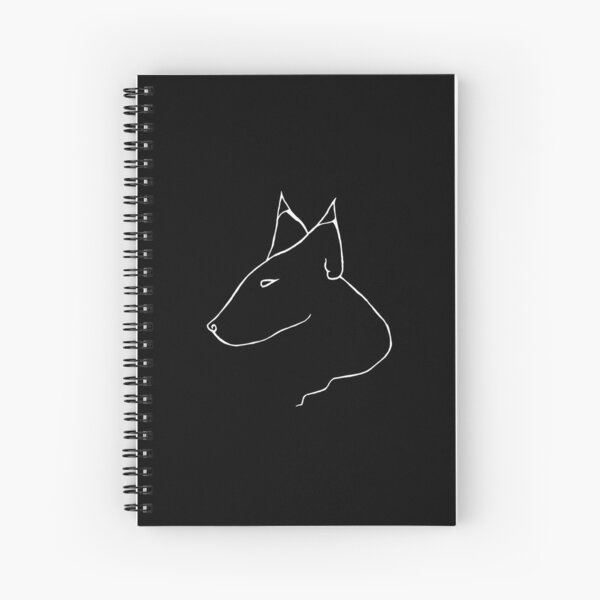 Alpha Dog Minimal Line Art Black and White Spiral Notebook