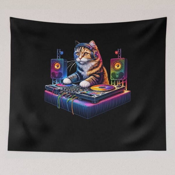Item preview, DJ Cat Kitten Lover designed and sold by Kimberley King Art  King Art.