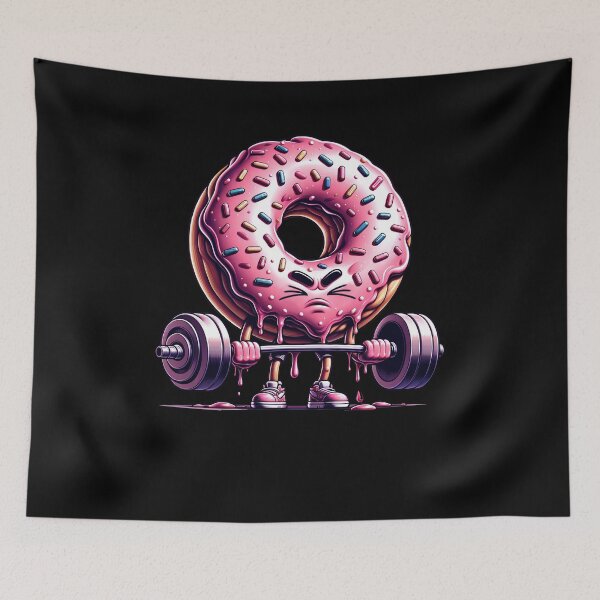 Item preview, Deadlift Weightlifting Funny Fitness Workout Gym Donut Lover designed and sold by Kimberley King Art  King Art.