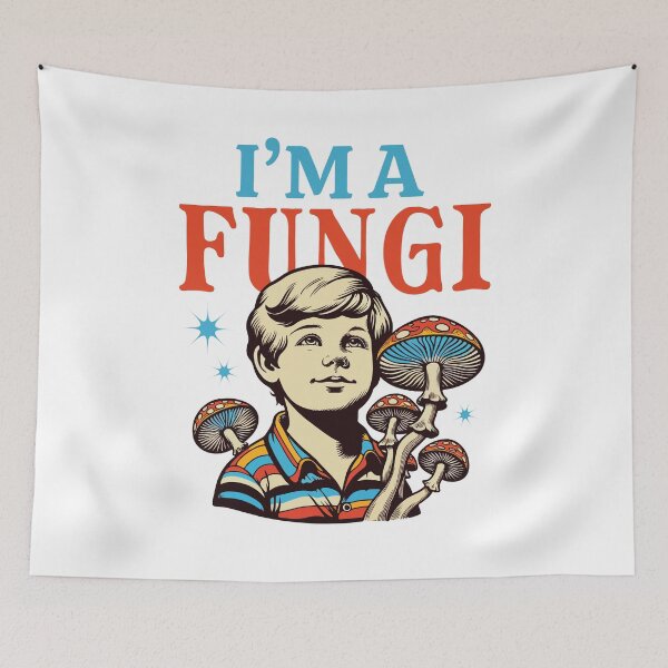 Item preview, I'm A Fungi Retro Boy and Mushrooms designed and sold by BeansHotTees.