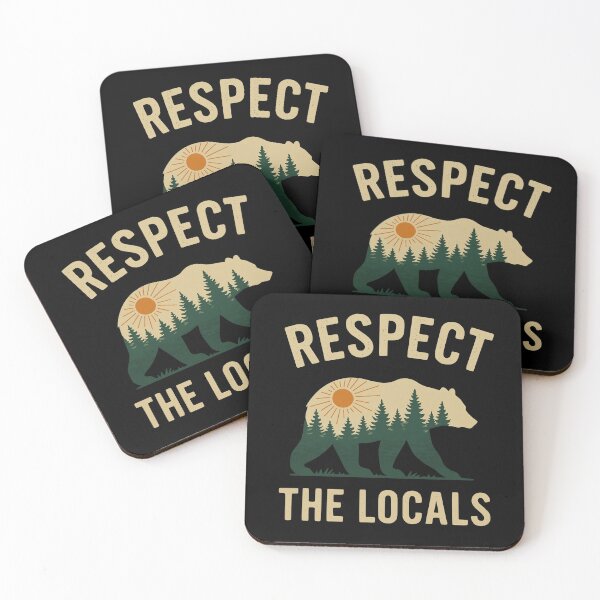 Item preview, Respect the locals protect our national parks - bear resist sunset forests  designed and sold by SkeletonsDanger.