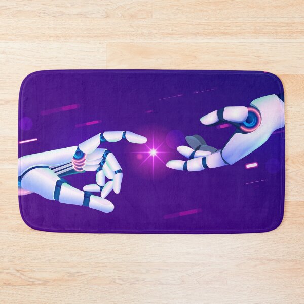 Item preview, machine conversation or machine learning, artificial intelligence hand reaching laser effect designed and sold by NiamLab.