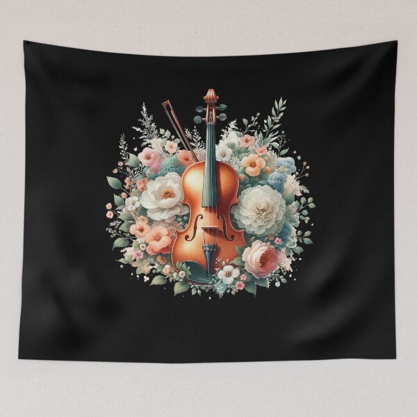 Item preview, Violin Aesthetic Floral Violin Player designed and sold by Kimberley King Art  King Art.
