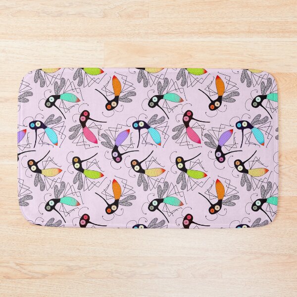 Item preview, Wonky mosquitos on pink designed and sold by QuirkyCraftz.