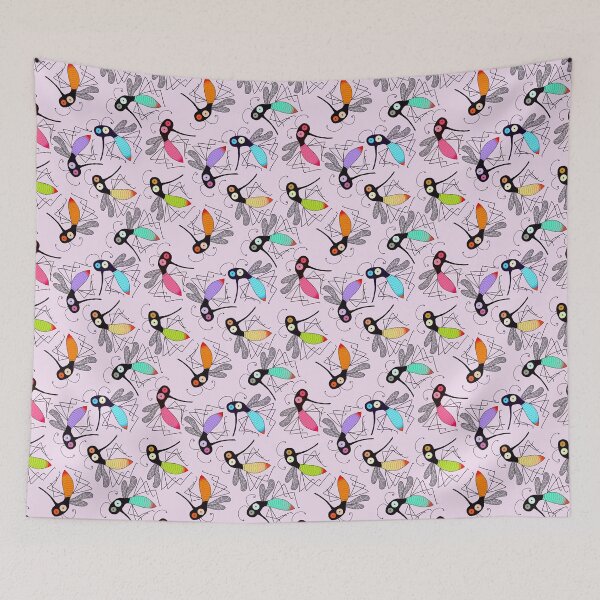 Item preview, Wonky mosquitos on pink designed and sold by QuirkyCraftz.