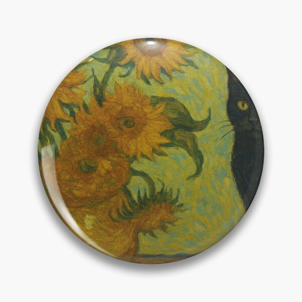 Item preview, Vincent van Gogh Sunflowers and Cat designed and sold by Mauswohn.