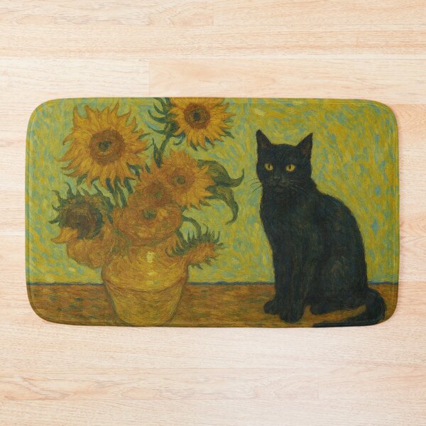 Item preview, Vincent van Gogh Sunflowers and Cat designed and sold by Mauswohn.
