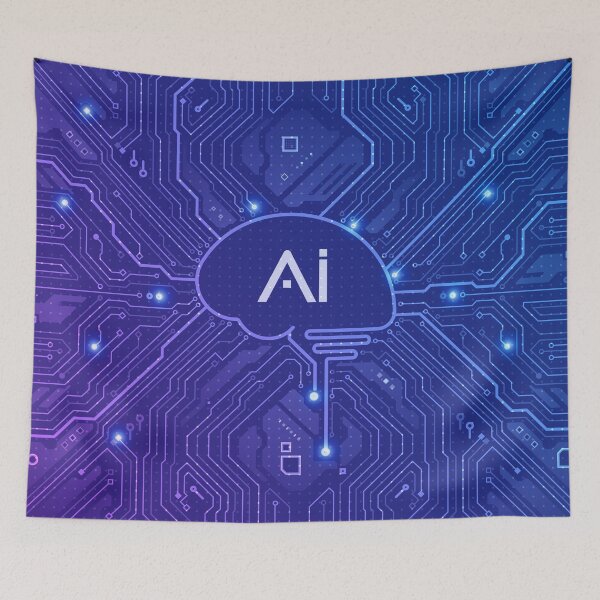 Item preview, nanotechnology artificial intelligence, electronic pattern AI brain motherboard CPU created as background or element decoration designed and sold by NiamLab.