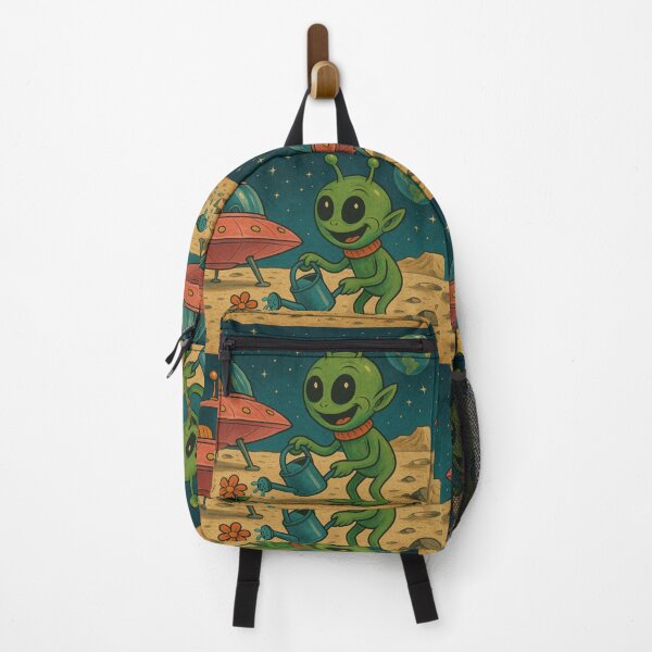 Item preview, funny alien watering flowers designed and sold by Mauswohn.