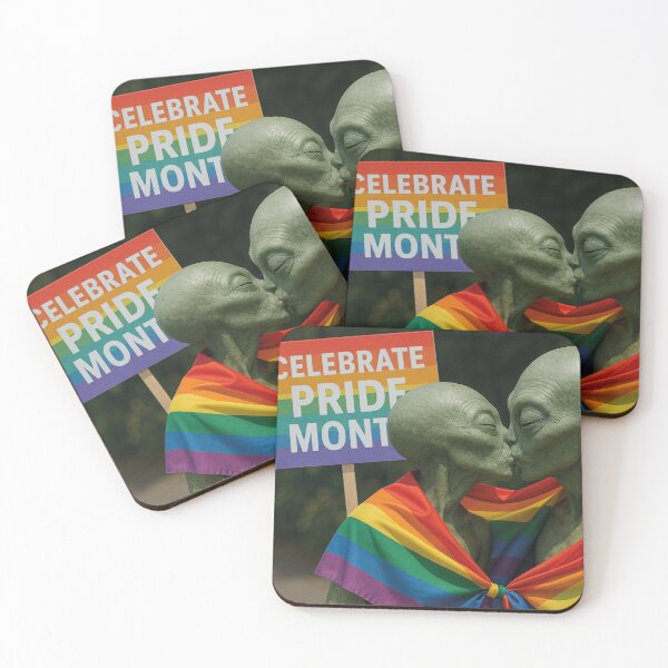 Item preview, two aliens kiss on Pride Month designed and sold by Mauswohn.