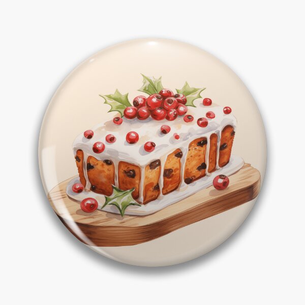 Item preview, Festive Christmas Cranberry Fruit Cake on a Wooden Board designed and sold by Alicia Chee.