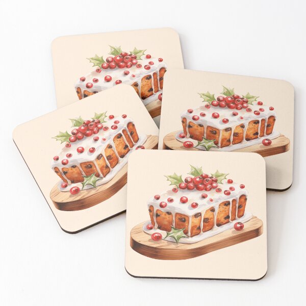 Item preview, Festive Christmas Cranberry Fruit Cake on a Wooden Board designed and sold by Alicia Chee.