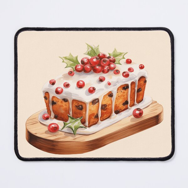 Item preview, Festive Christmas Cranberry Fruit Cake on a Wooden Board designed and sold by Alicia Chee.