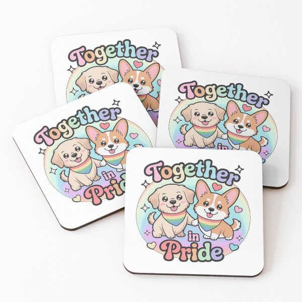 Artikelvorschau, Niedliche Regenbogenhunde zusammen im Stolz | Pastell Kawaii Pride Month Sticker entworfen und verkauft von Nuist25.
