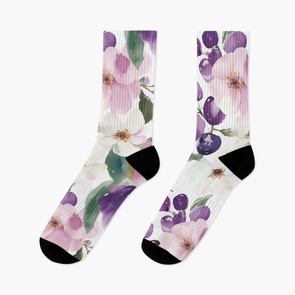 Item preview, Purple grape and flowers pattern designed and sold by P&U Fabric.