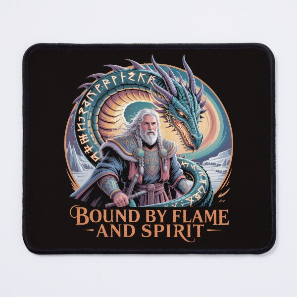 Item preview, Mystical Rune Warrior with Dragon - Bound by Flame and Spirit designed and sold by Slavicsoul.