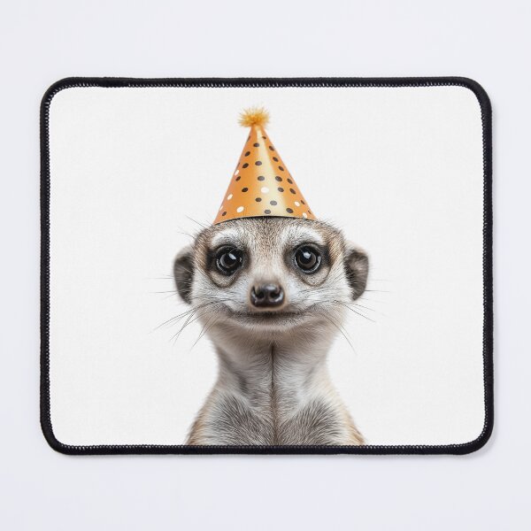 Item preview, Funny Meerkat Wearing Birthday Party Hat designed and sold by LazyOwlStore.