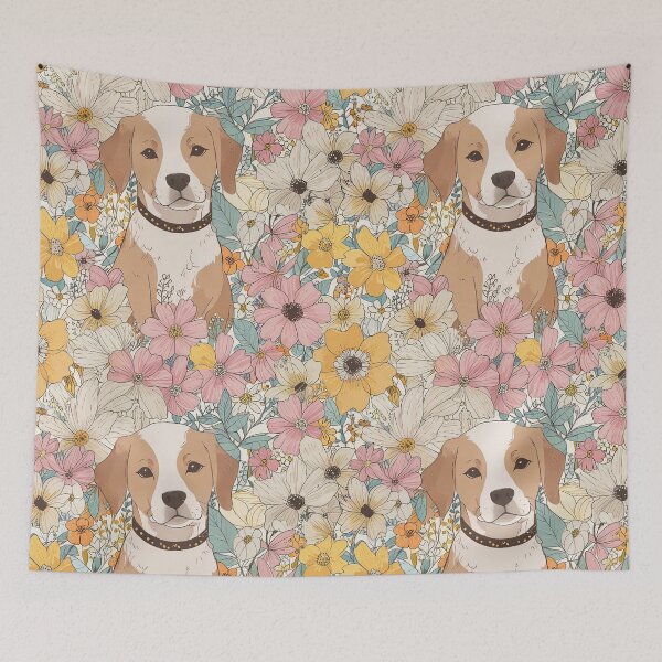 Item preview, Dog with Flowers designed and sold by CoolPixels.