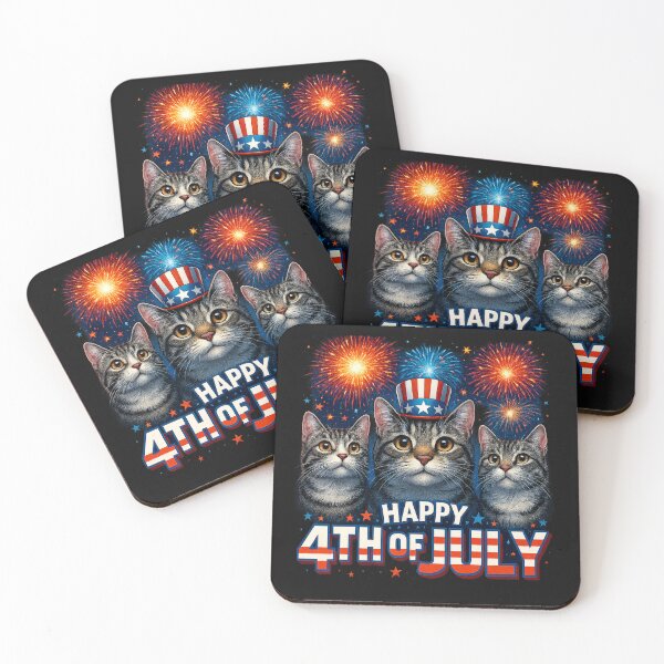 Item preview, Cats Happy 4th of July Funny Cats 4th of July Women Girls designed and sold by TalalosART.