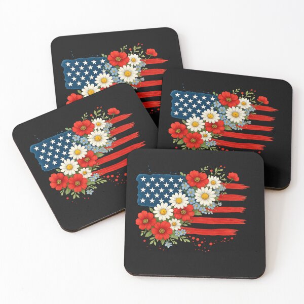 Item preview, Floral American Flag 4th of July designed and sold by TalalosART.