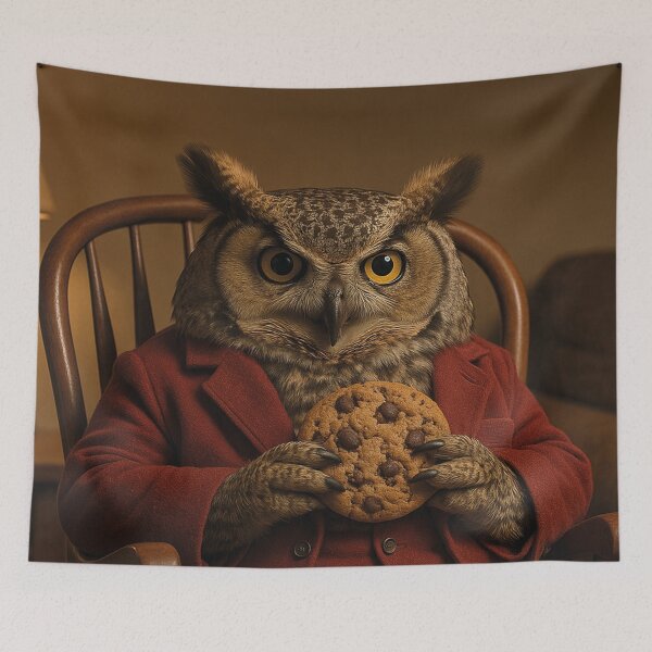 Item preview, Fat owl eats cookies designed and sold by Mauswohn.