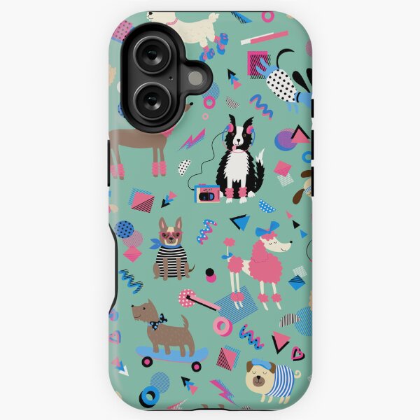 Item preview, 80s Memphis Style dogs on mint green - cute pattern by Cecca Designs designed and sold by Cecca-Designs.