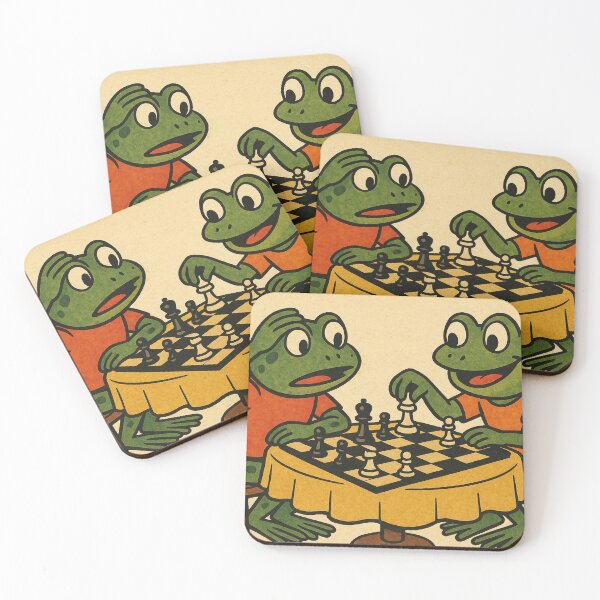 Item preview, Two frogs playing chess designed and sold by Mauswohn.