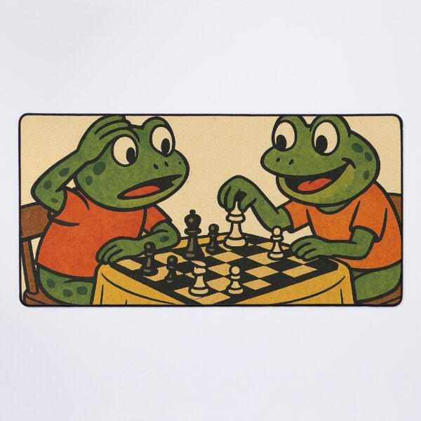 Item preview, Two frogs playing chess designed and sold by Mauswohn.