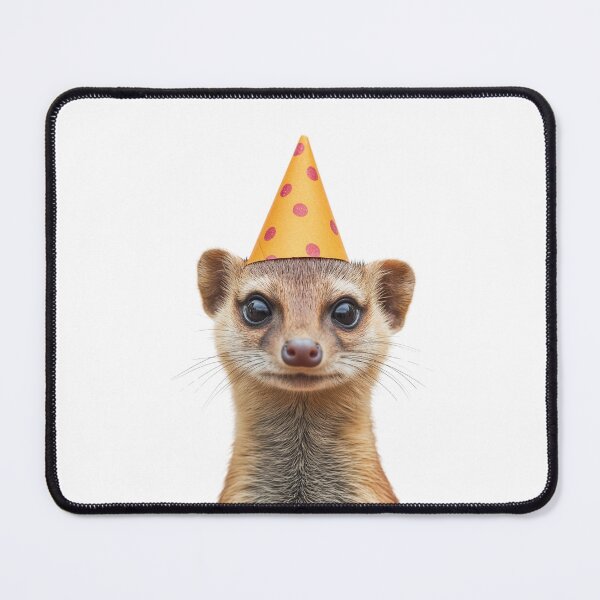 Item preview, Cute Mongoose with Party Hat Birthday Celebration designed and sold by LazyOwlStore.