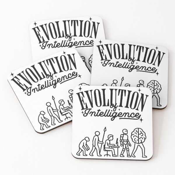 Item preview, Evolution of Intelligence – AI & Tech Humor Design designed and sold by Honominu.