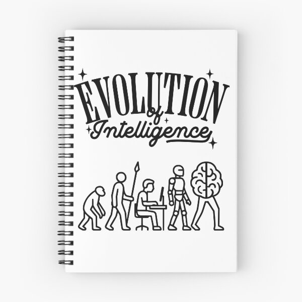 Item preview, Evolution of Intelligence – AI & Tech Humor Design designed and sold by Honominu.