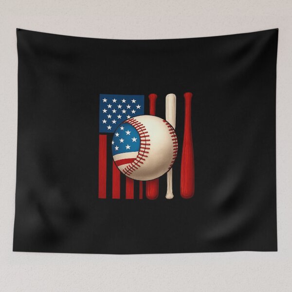 Aperçu de l'œuvre Baseball patriotique vintage 4 juillet USA Drapeau américain créée et vendue par MOHITSALVI.