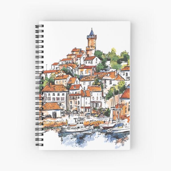 Aperçu de l'œuvre Village côtier : Illustration de la Bretagne créée et vendue par JoeDesignCorner.