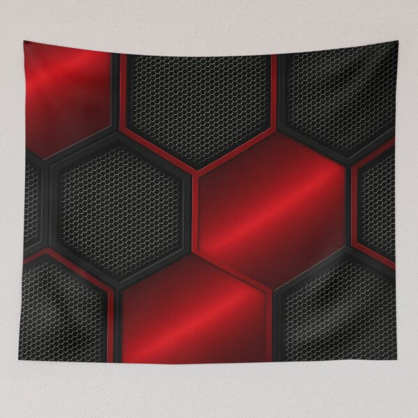 Item preview, Crimson Hex Grid designed and sold by Kaleidoscope Print.