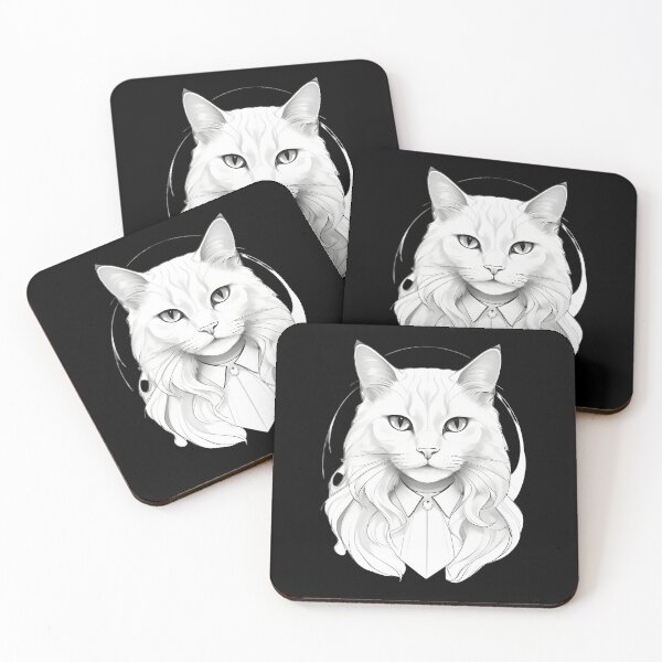 Item preview, Salem's Enchanted White Cat designed and sold by Dakson Design - Fantasy Art.
