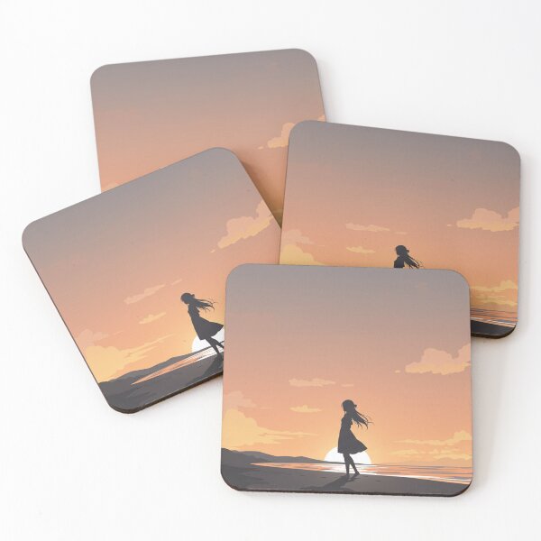 Item preview, Anime Sunset Beach Aesthetic Illustration designed and sold by spellmadebylee.